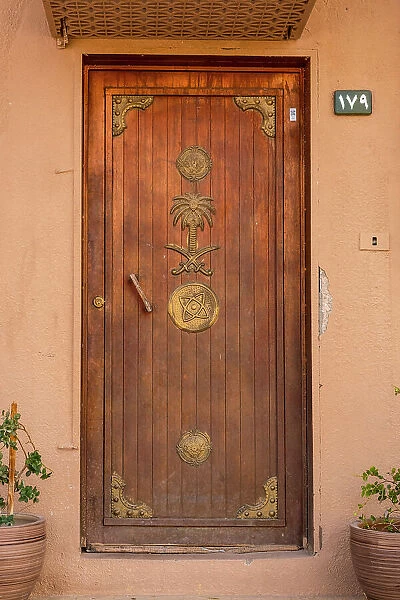 Wooden door, Old town of Al-Ula, Medina Province, Saudi Arabia