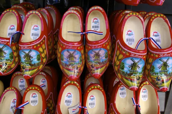Framed Print : Wooden Dutch clogs for sale in a market, Amsterdam, Netherlands, Europe Framed Print : Wooden Dutch clogs for sale in a market, Amsterdam, Netherlands, Europe