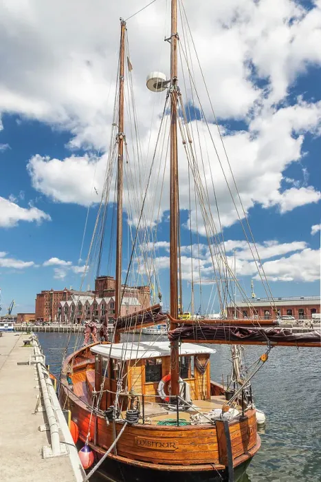 Framed Print : Wooden fishing trawler in the port of Wismar, Mecklenburg-West Pomerania, Baltic Sea, Northern Germany, Germany