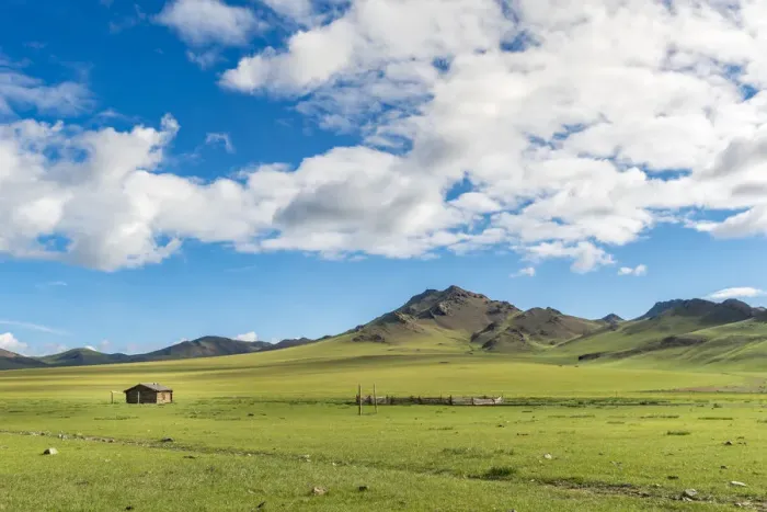 Framed Print : Wooden house and clouds in the sky. Hovsgol province, Mongolia Framed Print : Wooden house and clouds in the sky. Hovsgol province, Mongolia