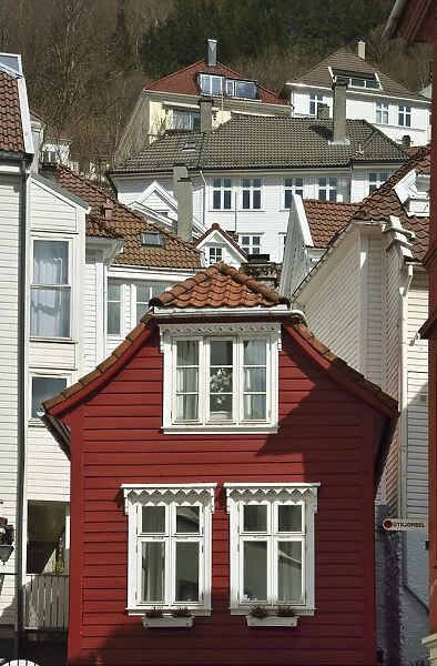 Wooden houses in Bergens Old Town. Bergen, Norway