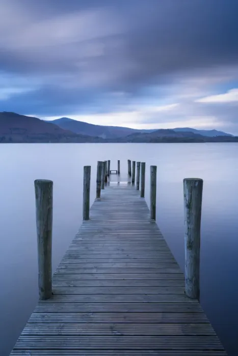 Framed Print : Wooden jetty on Derwent Water in the Lake District, Cumbria, England. Autumn (November) Framed Print : Wooden jetty on Derwent Water in the Lake District, Cumbria, England. Autumn (November)