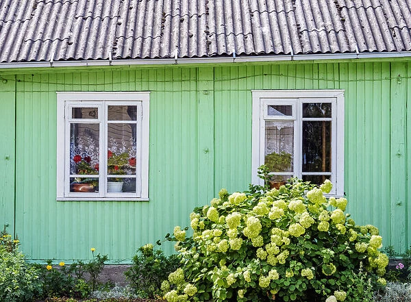 Wooden Karaim House, detailed view, Trakai, Lithuania