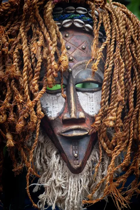 Framed Print : Wooden mask in a Market in Franschhoek, Western Cape, South Africa Framed Print : Wooden mask in a Market in Franschhoek, Western Cape, South Africa