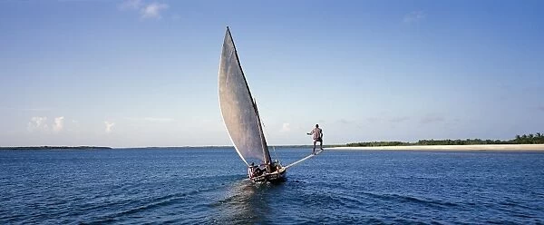 A wooden sailing boat off Lamu Island