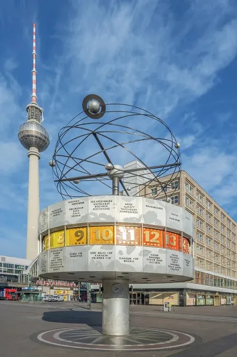 Framed Print : World time clock with TV tower, Alexanderplatz, Berlin, Germany Framed Print : World time clock with TV tower, Alexanderplatz, Berlin, Germany