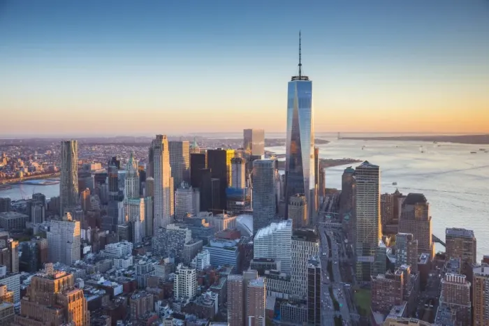 Framed Print : One World Trade Center and Lower Manhattan, New York City, New York, USA Framed Print : One World Trade Center and Lower Manhattan, New York City, New York, USA