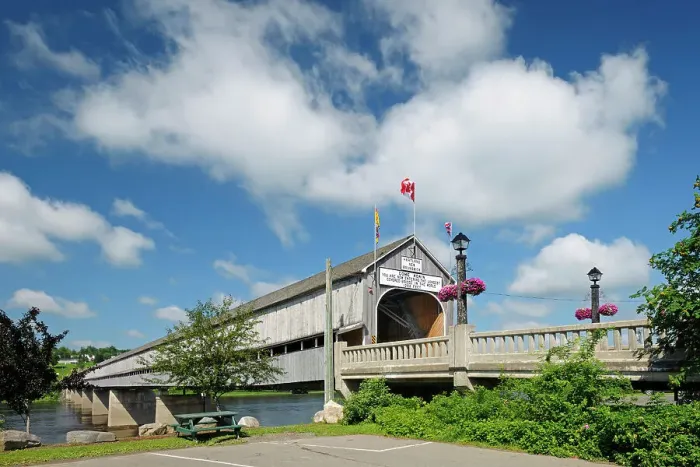 Framed Print : World's Longest Covered Bridge over the Saint John River Framed Print : World's Longest Covered Bridge over the Saint John River