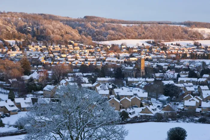 Framed Print : Wotton Under Edge in snow, Gloucestershire, UK Framed Print : Wotton Under Edge in snow, Gloucestershire, UK
