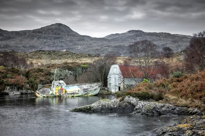 Framed Print : Wreck of 'Johan' and Castle Maol, Kyleakin, Isle of Skye, Scottish Highlands, Scotland, UK, February 2025 Framed Print : Wreck of 'Johan' and Castle Maol, Kyleakin, Isle of Skye, Scottish Highlands, Scotland, UK, February 2025