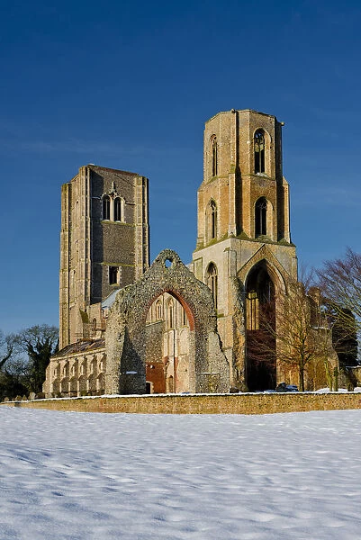 Wymondham Abbey in Winter, Wymondham, Norfolk, England