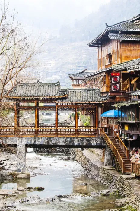 Framed Print : Xijiang, or one-thousand-household Miao Village (the biggest