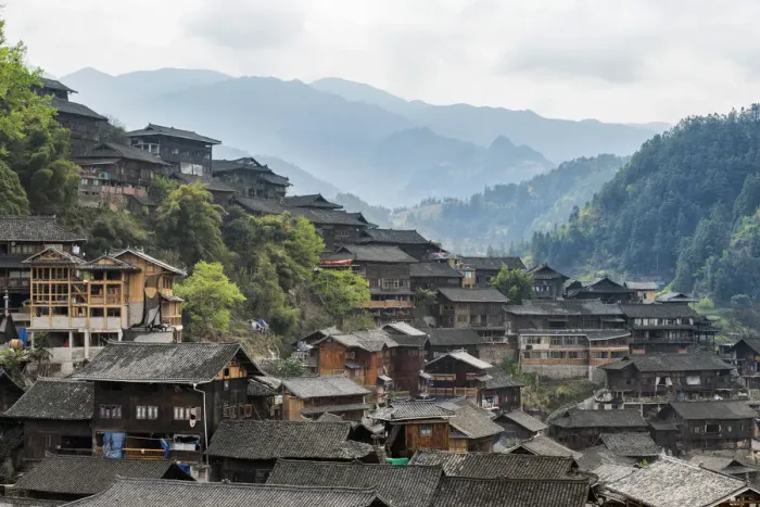 Framed Print : Xijiang Thousand Houses Miao Village, Guizhou, China