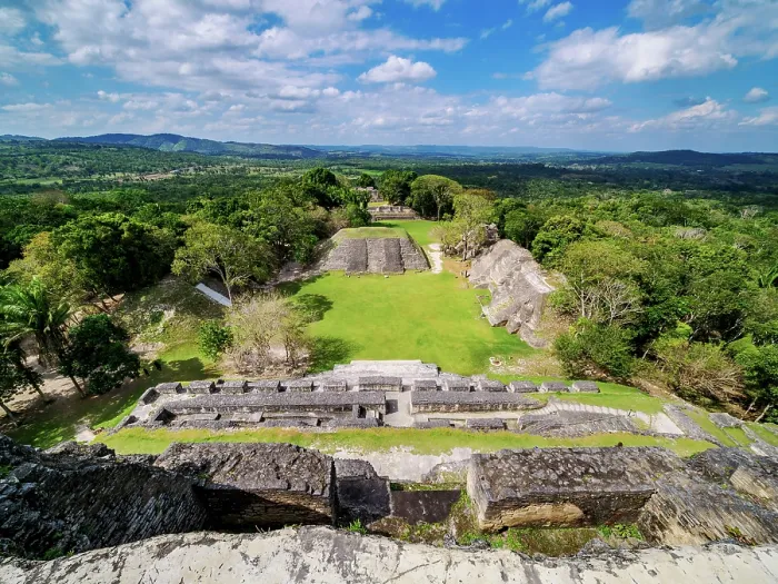 Framed Print : Xunantunich Archaeological Site, elevated view from El Castillo, Cayo District, Belize