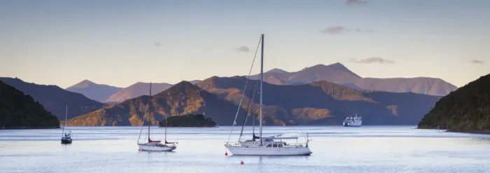Framed Print : Yachts anchored on the idyllic Queen Charlotte Sound, Picton, Marlborough Sounds Framed Print : Yachts anchored on the idyllic Queen Charlotte Sound, Picton, Marlborough Sounds