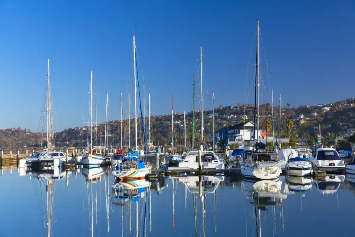 Framed Print : Yachts at Knysna Yacht Club, Knysna, Western Cape, South Africa
