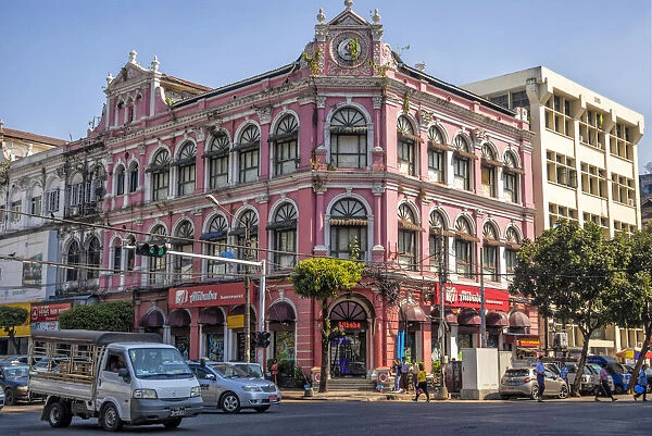 Yangon, Myanmar, Old colonial era buildings in Yangon, Myanmar