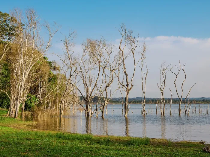 Framed Print : Yaxha Lake at Yaxha Archaeological Site, Peten Department, Guatemala