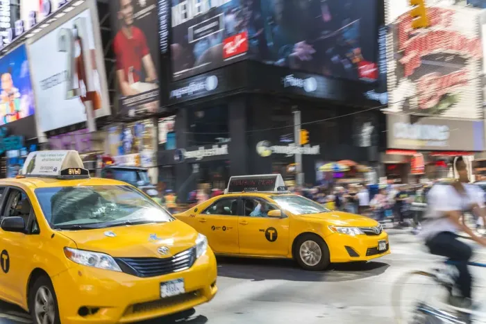 Framed Print : Yellow taxis, Times Square, Central Manhattan, New York, USA Framed Print : Yellow taxis, Times Square, Central Manhattan, New York, USA