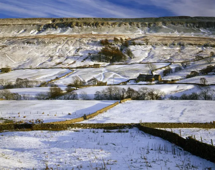Framed Print : Yorkshire Dales in Winter, Newbiggin, North Yorkshire, England Framed Print : Yorkshire Dales in Winter, Newbiggin, North Yorkshire, England