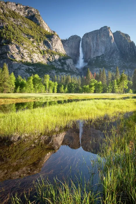 Framed Print : Yosemite Falls from Yosemite Valley, California, USA