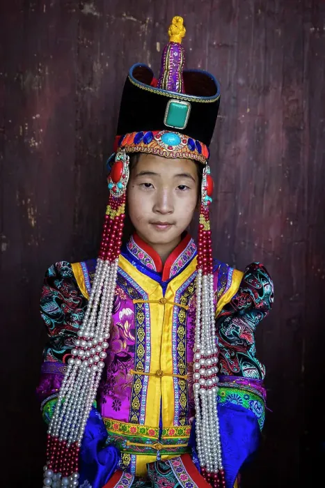 Framed Print : Young girl dressed in traditional clothing, Kharkhorin, Mongolia Framed Print : Young girl dressed in traditional clothing, Kharkhorin, Mongolia