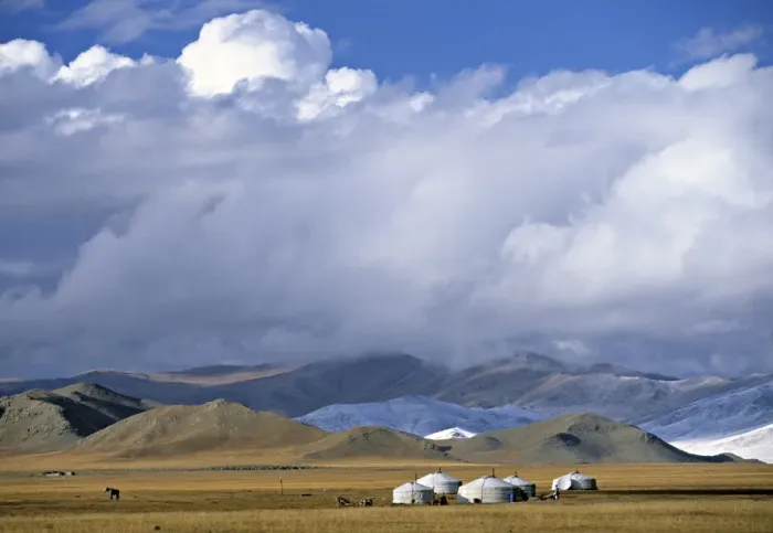 Framed Print : Yurts (Mongolian dwellings) Framed Print : Yurts (Mongolian dwellings)