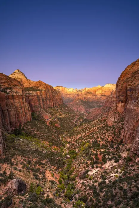 Framed Print : Zion Canyon Overlook before sunrise, Zion National Park, Utah, USA