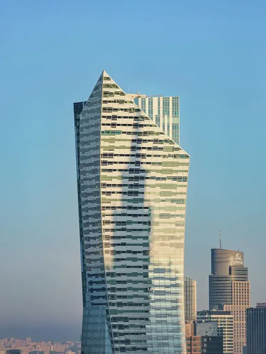 Framed Print : Zlota 44 Tower at sunrise, elevated view, Warsaw, Masovian Voivodeship, Poland Framed Print : Zlota 44 Tower at sunrise, elevated view, Warsaw, Masovian Voivodeship, Poland