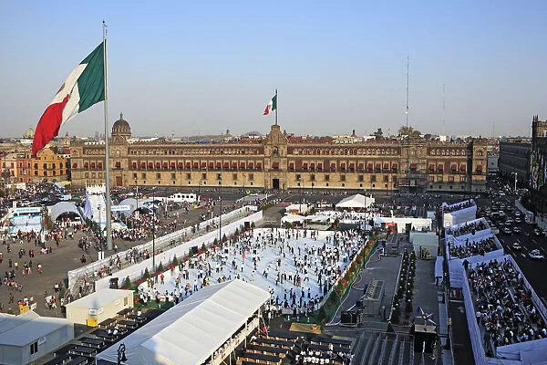 Zocalo square and National palace, Mexico City, Mexico