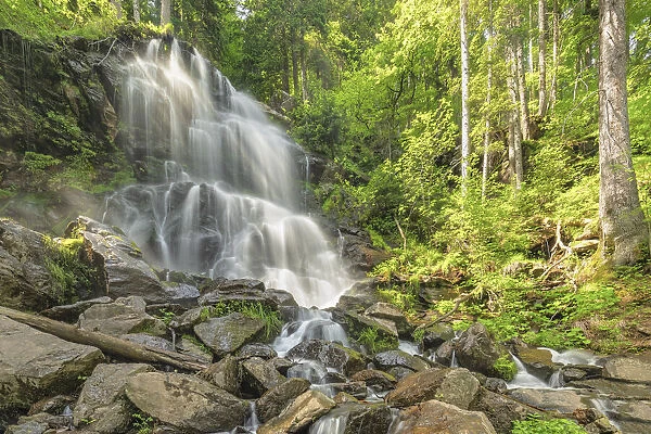 Zweribach waterfalls, Simonswalder Tal Valley, Black Forest, Baden-Wurttemberg, Germany