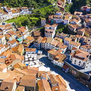 Aerial view of Cudillero, Asturias, Spain