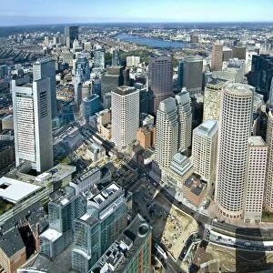 Aerial view of downtown Boston, Massachusetts, USA