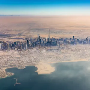 Aerial View of Dubai Downtown Print Aerial View of Dubai Downtown Print