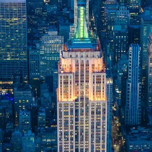 Aerial View of Manhattan at Dusk Print Aerial View of Manhattan at Dusk Print