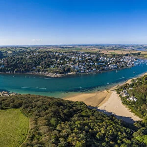 Aerial view of Salcombe on the Kingsbridge Estuary, Devon, England