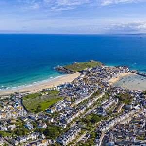 Aerial view of St. Ives, Cornwall, England