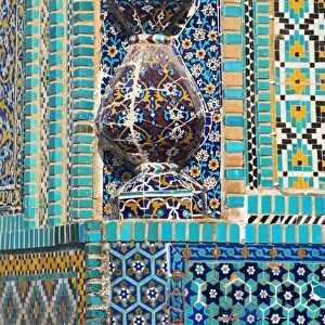 Afghanistan, Mazar-I-Sharif, Shrine of Hazrat Ali, Tile detail