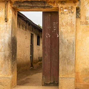 Africa, Benin, Ouidah. A house in Ouidah