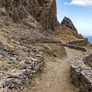 africa, Cape Verde, Santo Antao. The coastal path near the village of Fontainhas