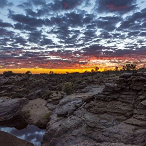 Africa, Namibia, Windhoek area. Sunrise at the Canyon of Naankuse Farm