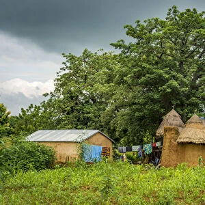Africa, Togo, Koutammakou area. A village of the Batammariba people built in the