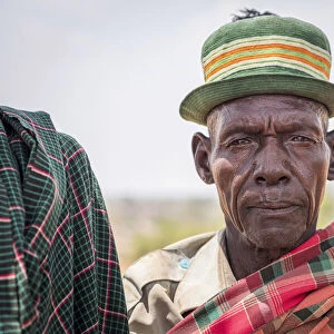 Africa, Uganda, Karamoja. Moroto. Portrait of a man at Nakapelimoru