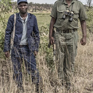 Africa, Zimbabwe, Bulawayo. Matobo Hills National Park, ranger protecting rhinos