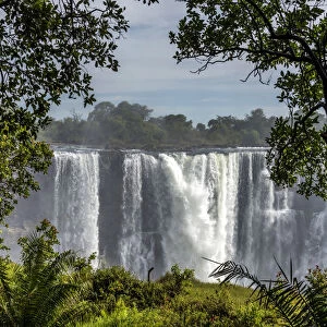 Africa, Zimbabwe, Matabeleland north. The Victoria Falls with low water