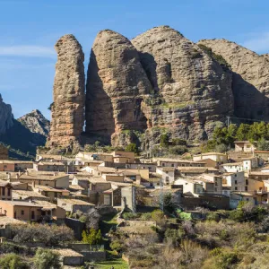 Aguero village, province of Huesca, Aragon, Spain