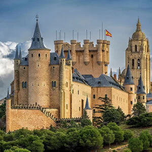 Alcazar medieval castle and Cathedral, Segovia, Castile and Leon, Spain