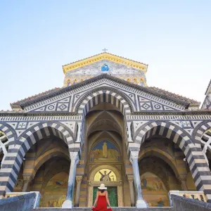 Amalfi Coast Print: Girl Climbs Cathedral Staircase Amalfi Coast Print: Girl Climbs Cathedral Staircase