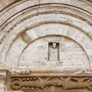 Architectural detail on Church of Santi Quirico e Giulitta, San Quirico d Orcia