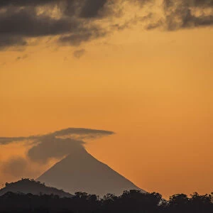Arenal volcano at sunset, La Fortuna, Alajuela Province, Costa Rica